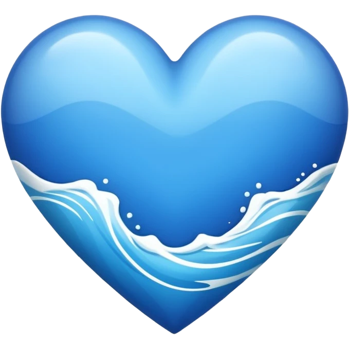 blue heart with a wave emoji