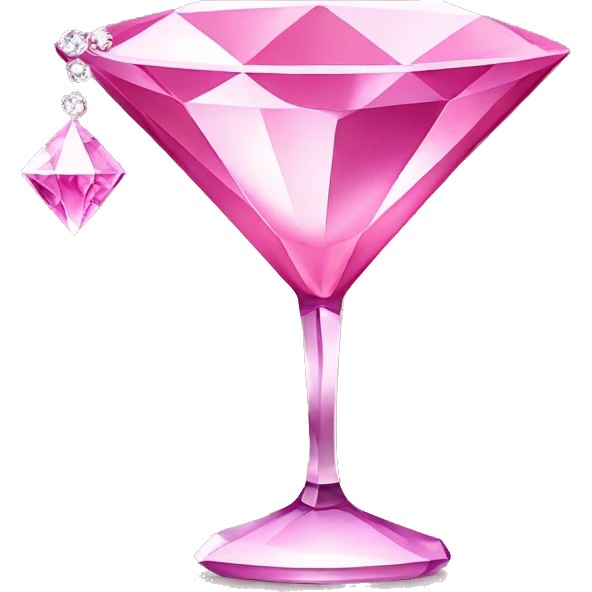 Pink diamond martini emoji