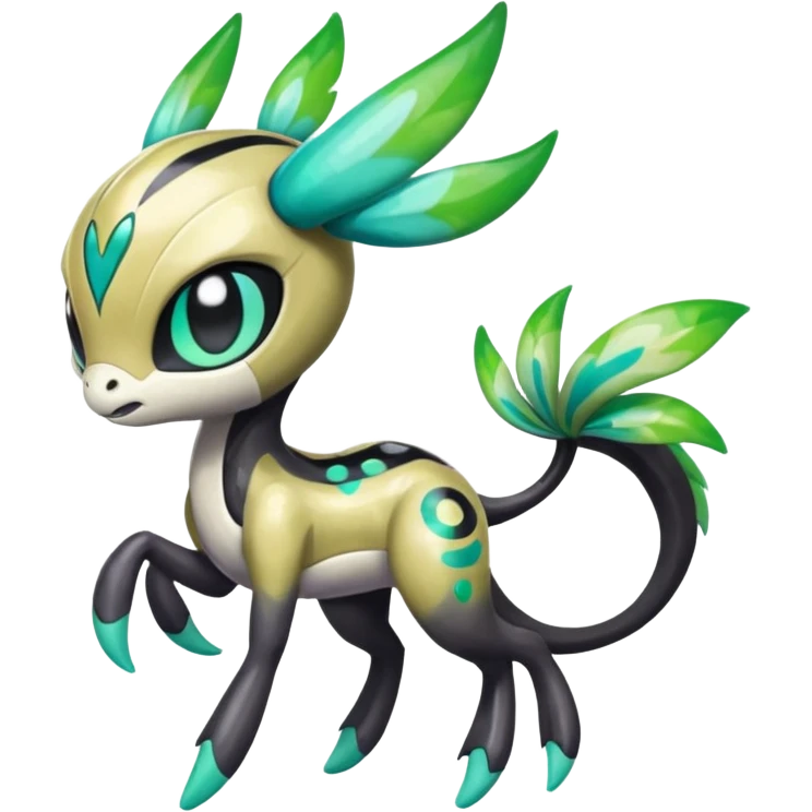 Colorful Shiny Edgy Cool Badass Painted Splashed Exotic Meloetta-Palkia-Virizion-Venom-Stitch-Fakémon-creature-hybrid emoji