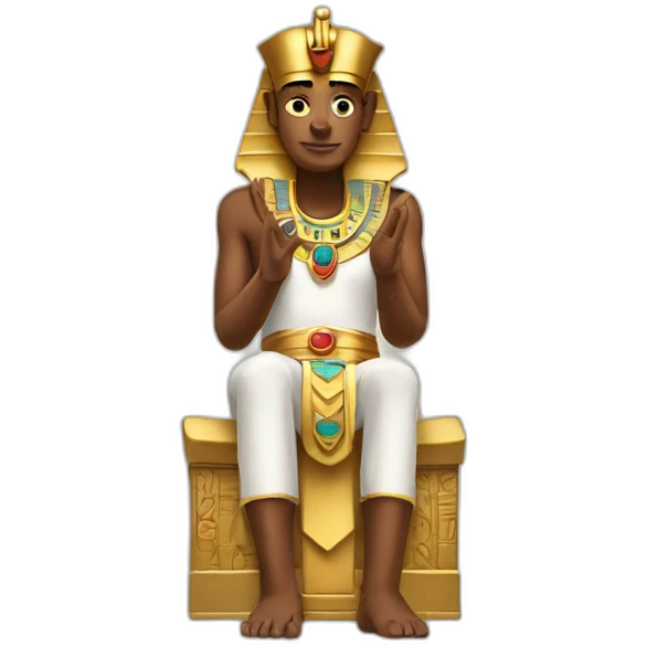 pharaoh making a heart with his hands emoji