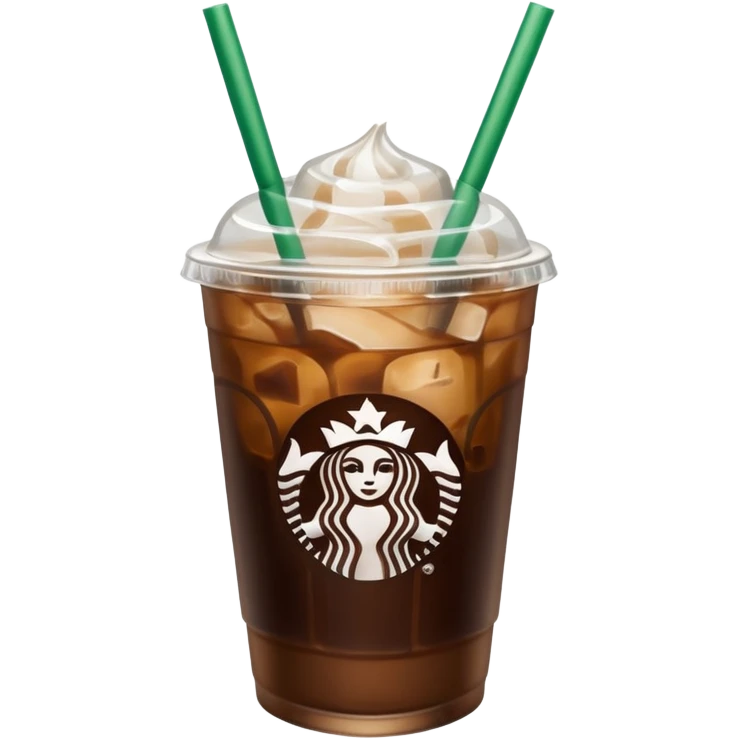 Starbuck ice coffee with ice cubes emoji