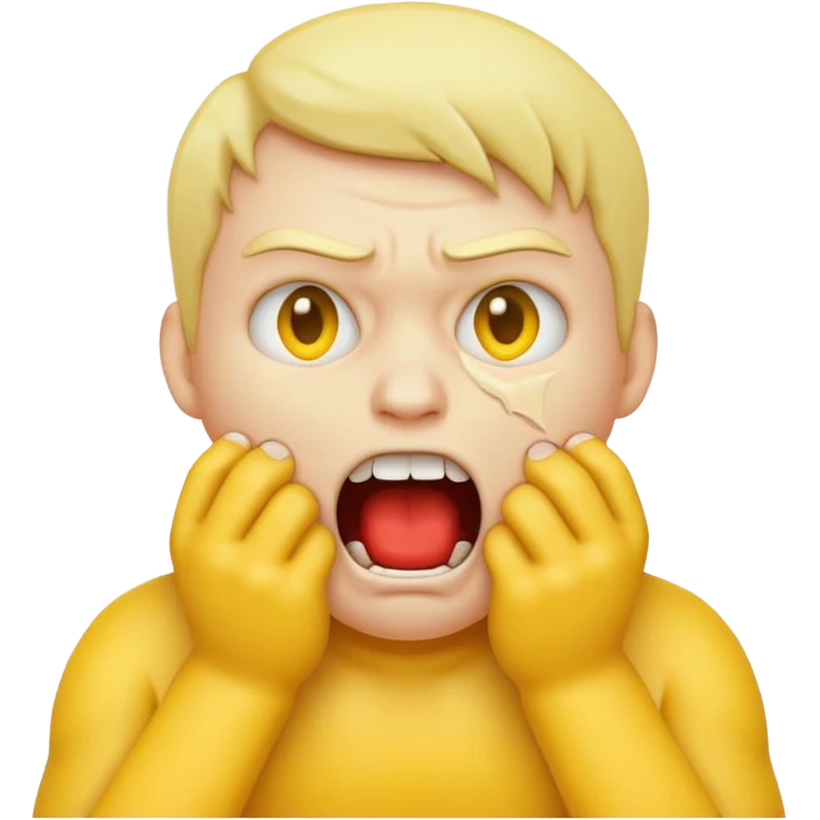 yellow emoji choking himself out in anger scary emoji