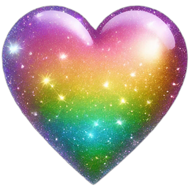 sparkly glittery shiny heart rainbow emoji