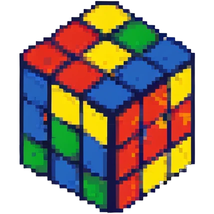 Rubik's cube with red, blue, green, yellow, white and orange sides emoji