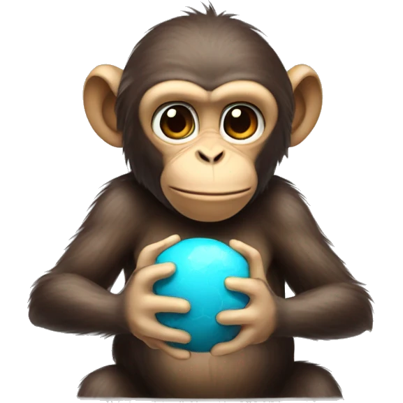 Monkey holding his brain in his hands emoji