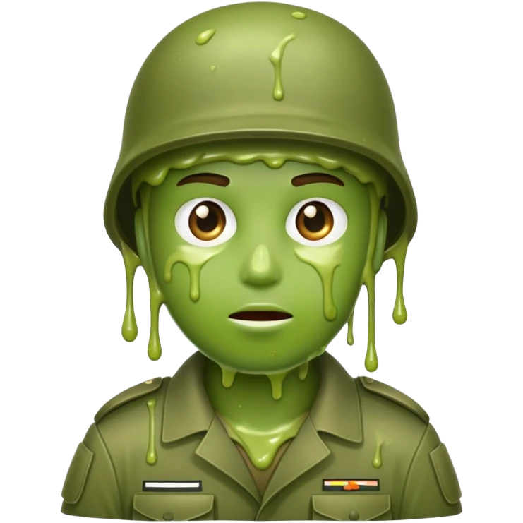 green war soldier covered in slime emoji