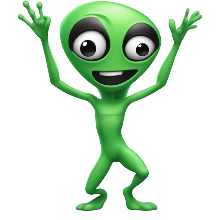 Alien doing the Macarena ￼ emoji
