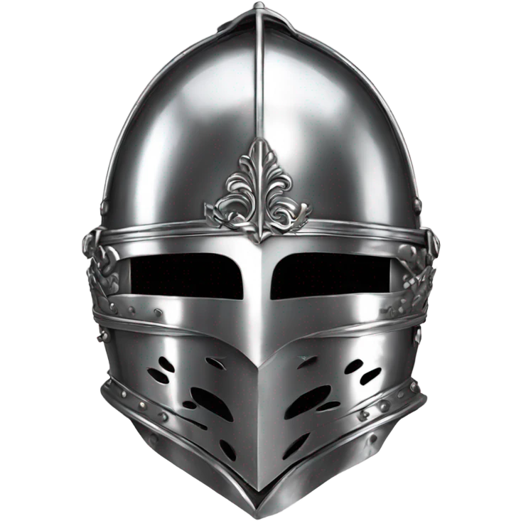 ornate french steel armet helmet chrome emoji