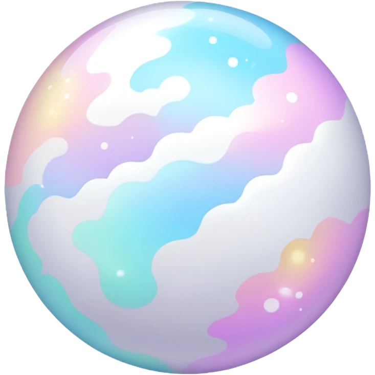 Pastel white divine shiny sparkly glorious glowing celestial cloudy marble ball emoji