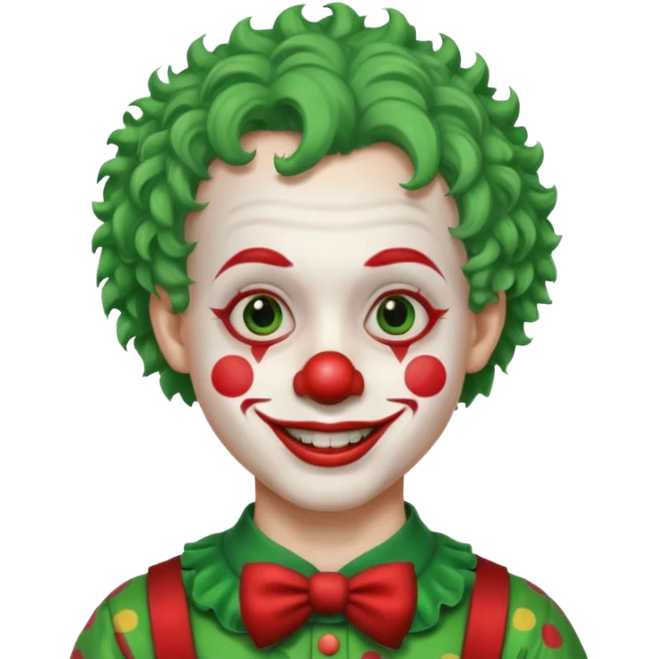 boy clown with curly green hair emoji