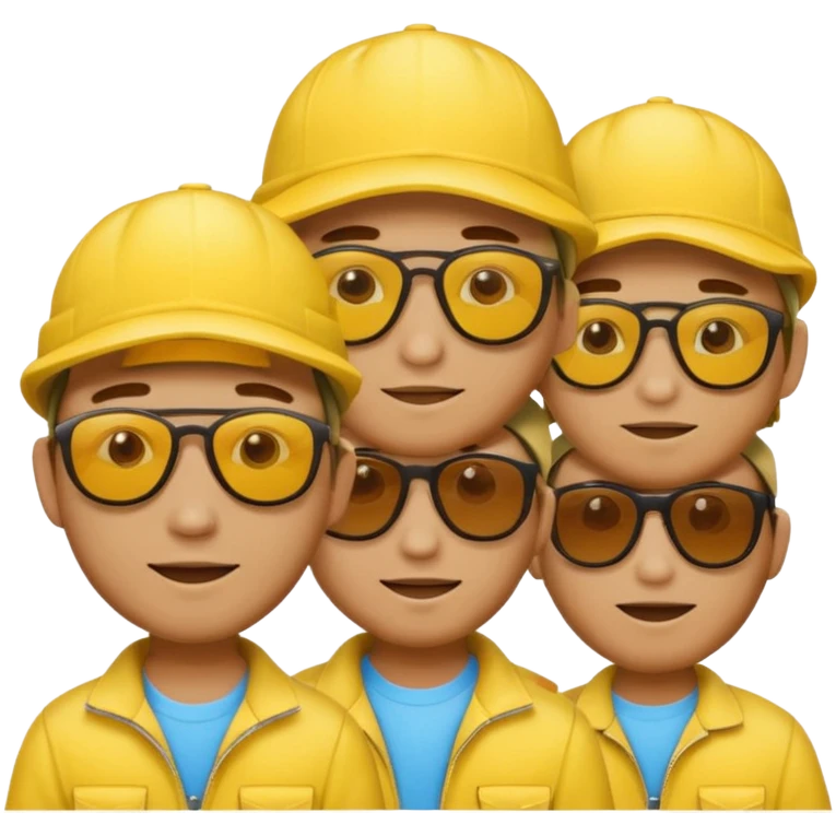 16 blokes on a golf trip wearing yellow caps emoji