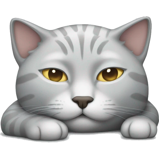 light grey cat sleeping emoji