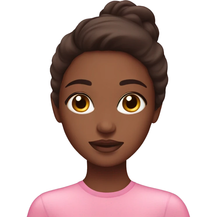 brunette girl doing pink skincare emoji