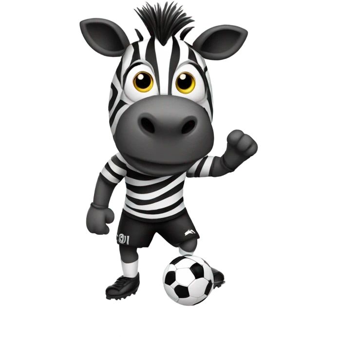 Zebra playing soccer emoji