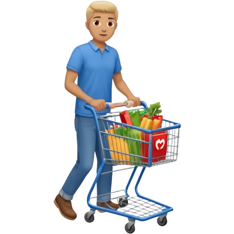 man-with-a-shopping-cart-full-body emoji