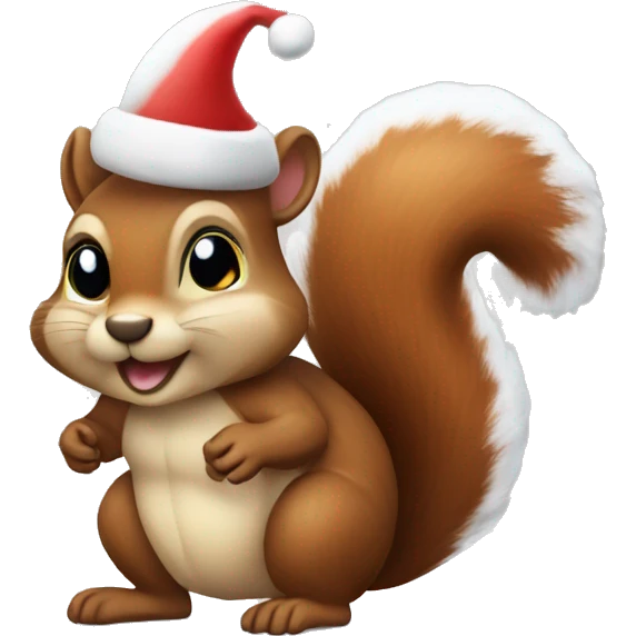 Squirrel Santa holiday lights emoji