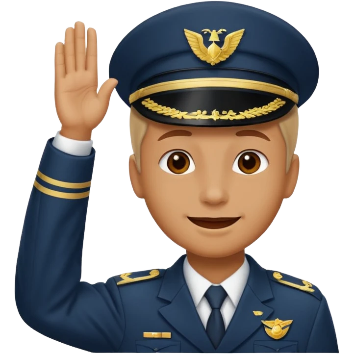 Salute with a happy face emoji