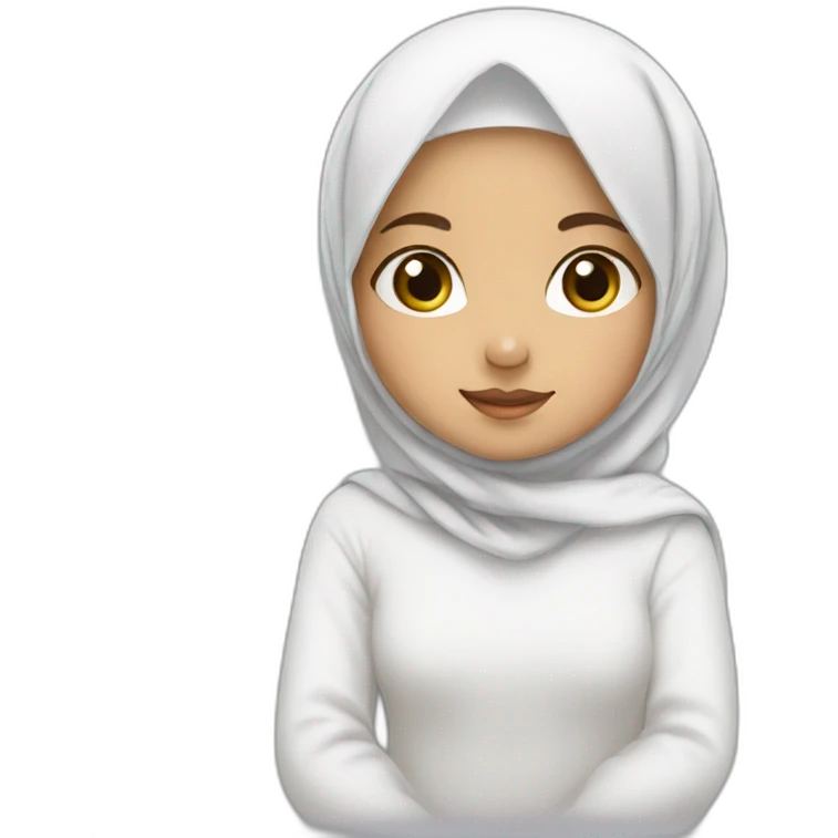 A little girl with white hijab  emoji