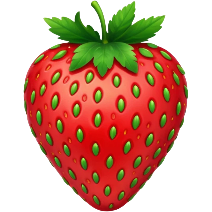 one strawberry 🍓 and red kiss 💋 fashioned stylish little emoji for “slay” reaction. subject. less details. lips with pattern of strawberry with leaf on top  emoji