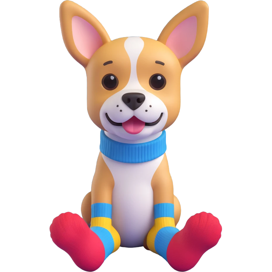 dog wearing socks emoji