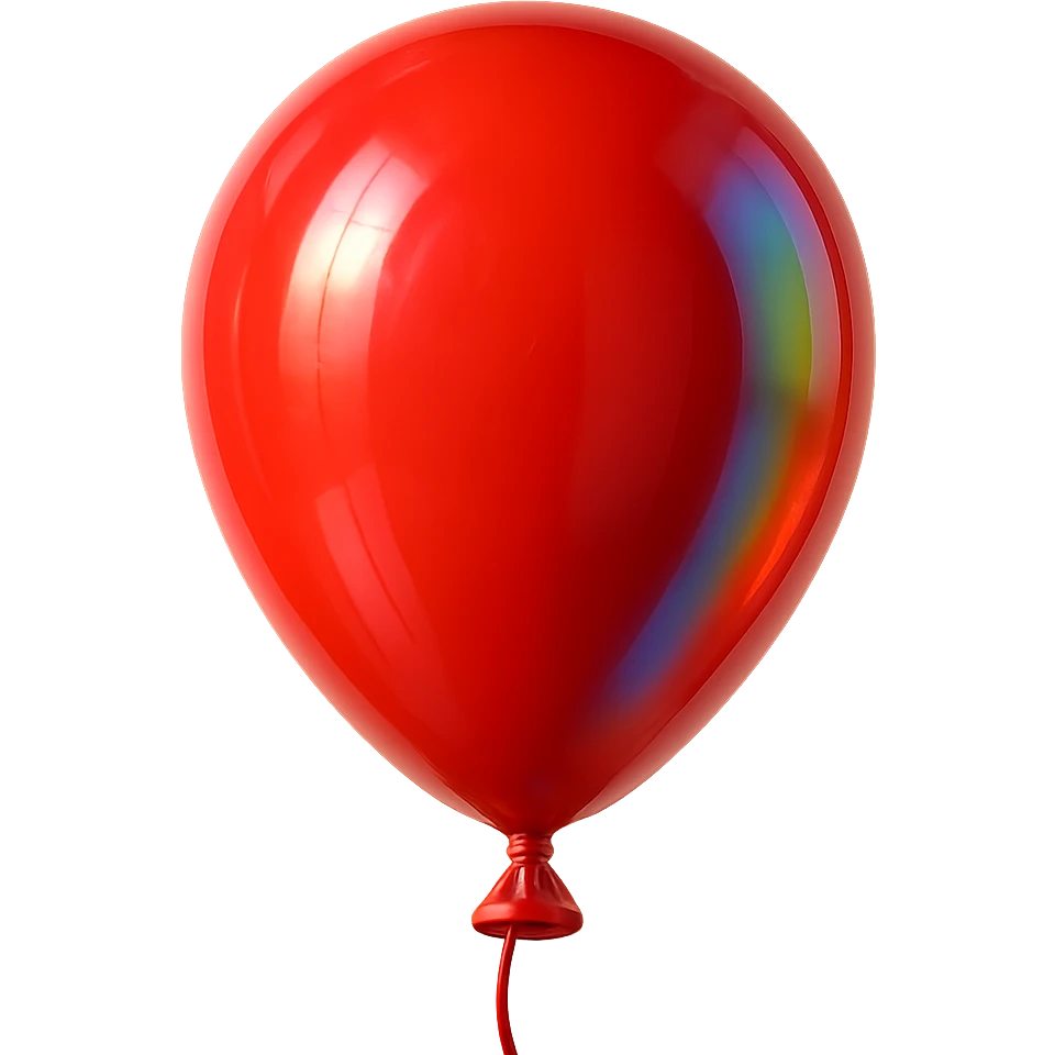 red balloon emoji, simple and shiny emoji