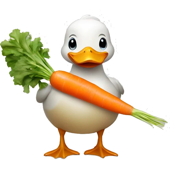 duck holding carrot emoji