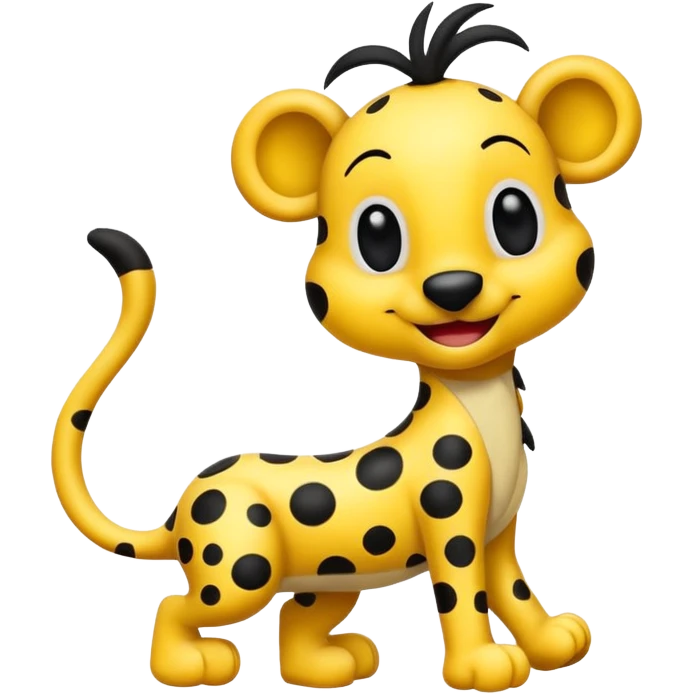marsupilami noir avec écrit en dessous "Spunky" emoji