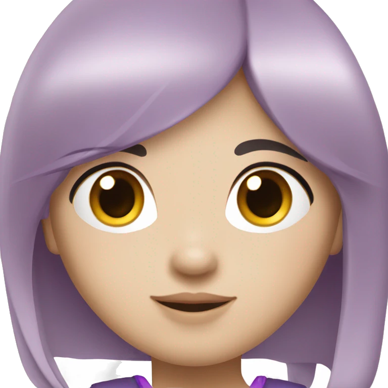 Fille coréenne avec de long cheveux violets  emoji