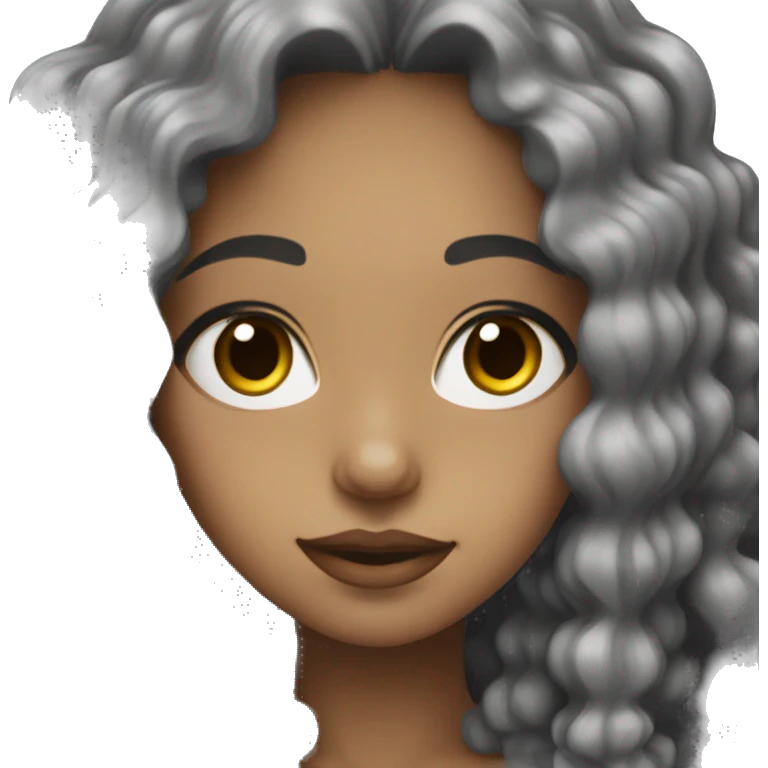 aesthetic white puertorican girl with dark curly hair emoji