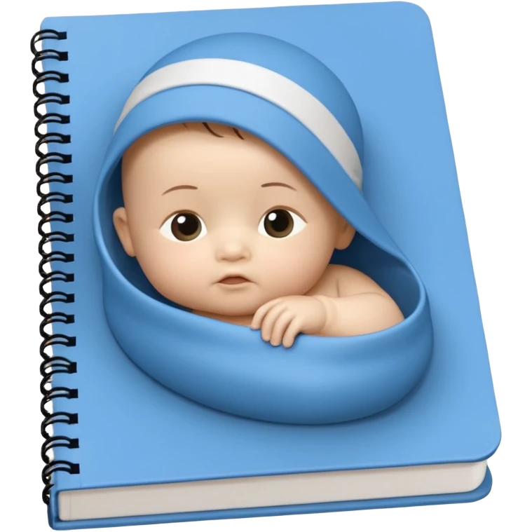 3D 风格的 notebook icon，有 baby boy，中国孩子 emoji