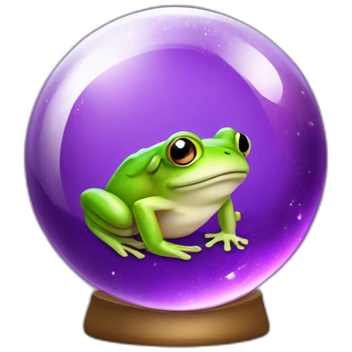 frog inside a purple crystal ball emoji
