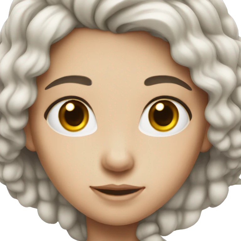 white skin girl with half body emoji
