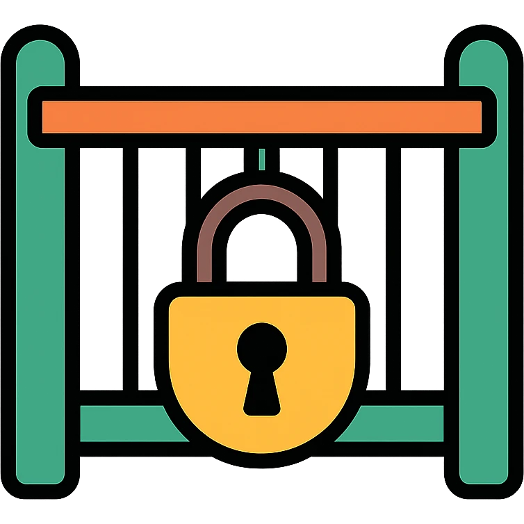 padlocked gate, symbolizing gatekeeping emoji