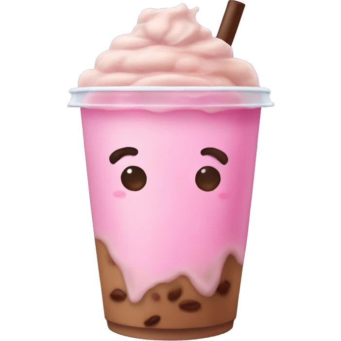 Pink iced coffee  emoji