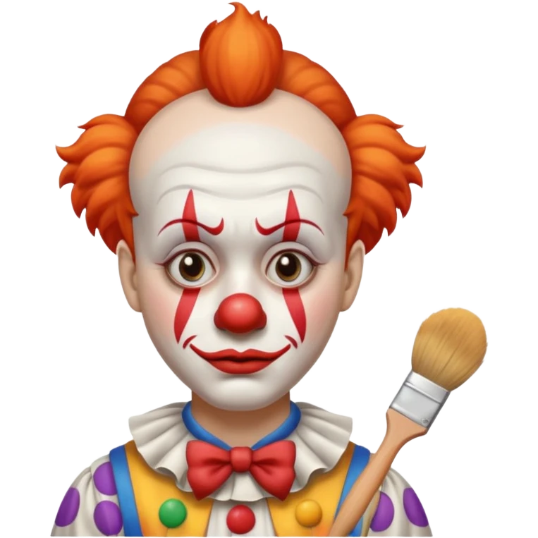 clown before make up with brush in hand emoji