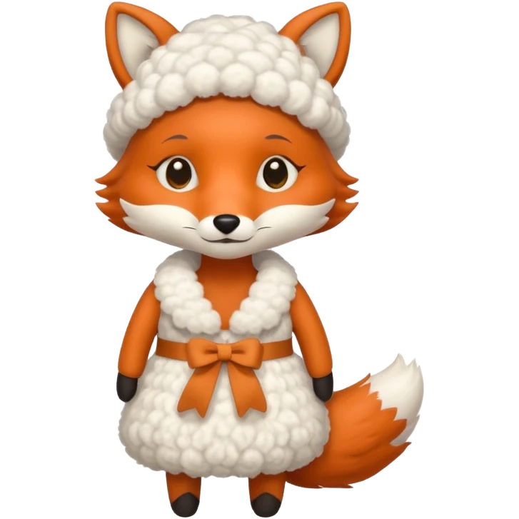 a fox wearing sheep dress emoji