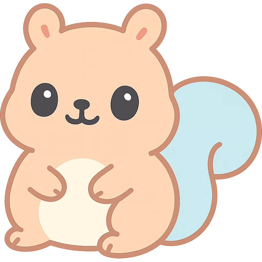 cute cartoon fat squirrel emoji