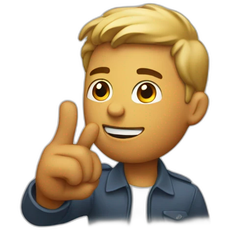 soldeir with his hand up emoji
