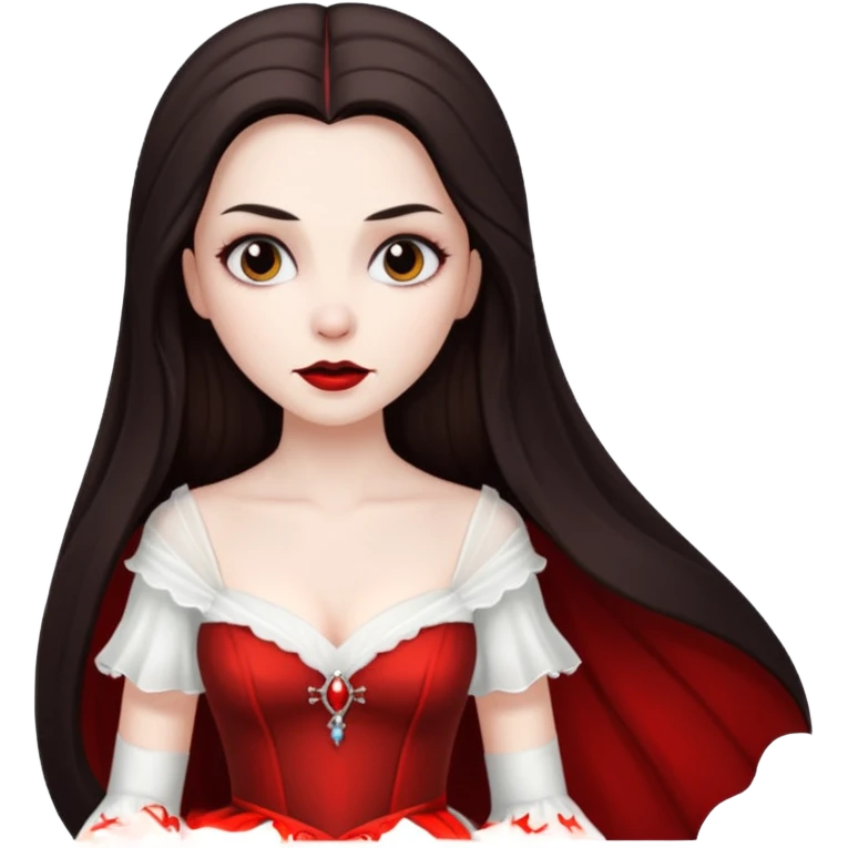 Bride of Dracula with long dark brown hair emoji