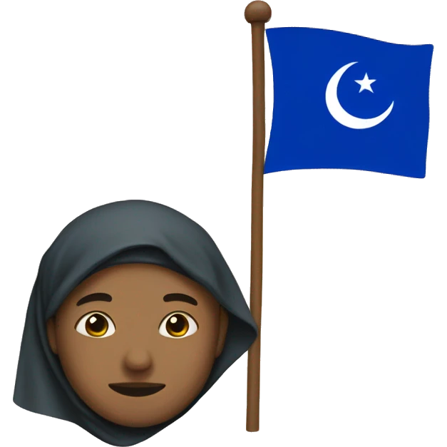 Muslim and blue flag  emoji