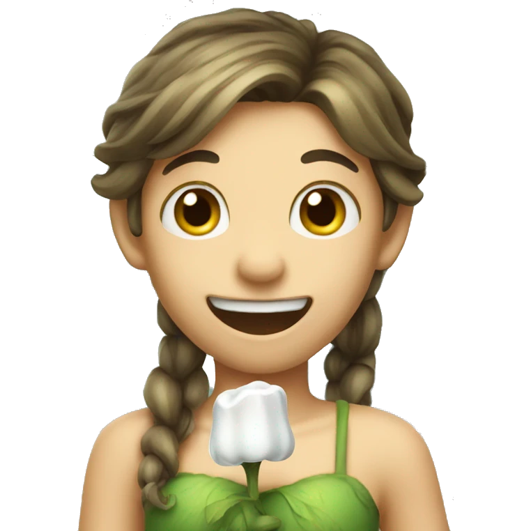a fairy holding a tooth emoji