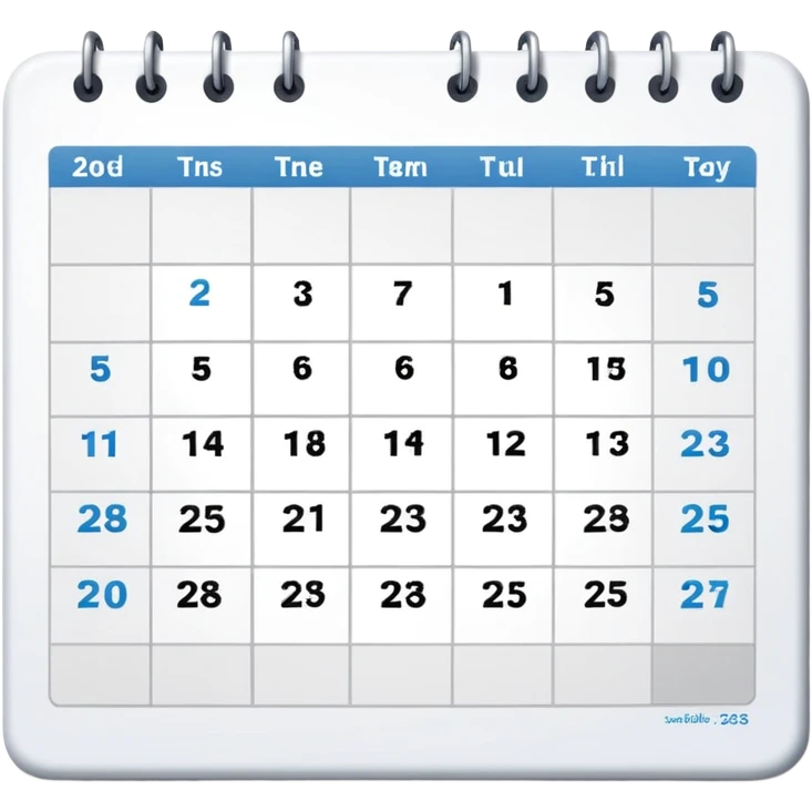 12 month calendar with only 2025 written on it emoji