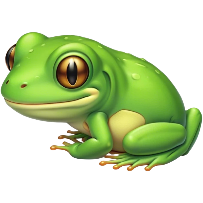 Meme-Worthy Cute Sleeping Green Tree Frog Portrait Emoji, Head resting peacefully with a contented smile, showcasing a compact, vividly green body with softly closed, serene eyes, Simplified yet adorably endearing features, highly detailed, glowing with a soft, drowsy jungle light, high shine, relaxed and utterly lovable, stylized with an air of playful laziness, soft glowing outline, capturing the essence of a sleeping green tree frog that feels destined to become the next viral icon of adorable rest! emoji