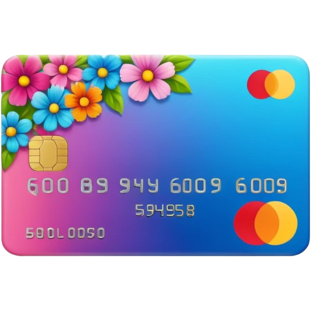 aesthetic credit card with pattern emoji