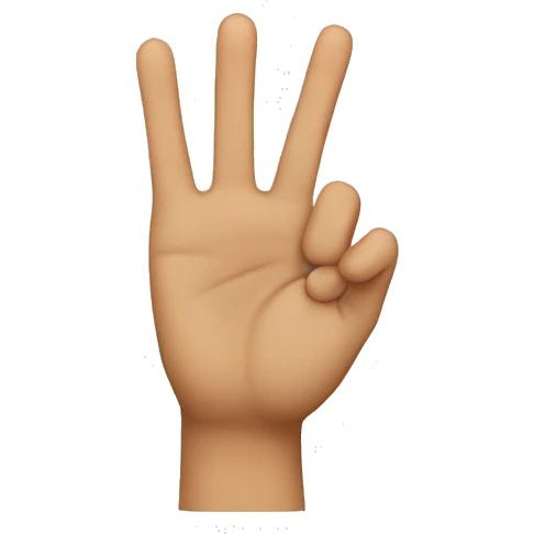 3 fingers up emoji