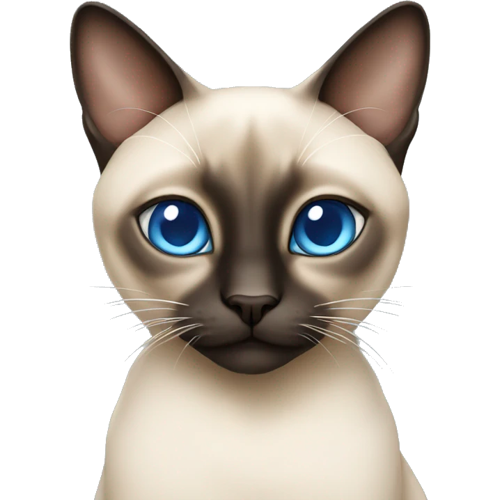 Siamese cat with blue eyes sitting emoji