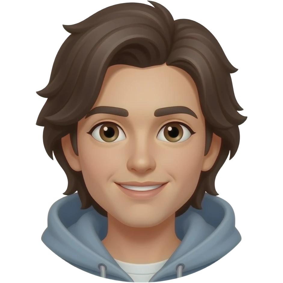 make the hair dark brown emoji