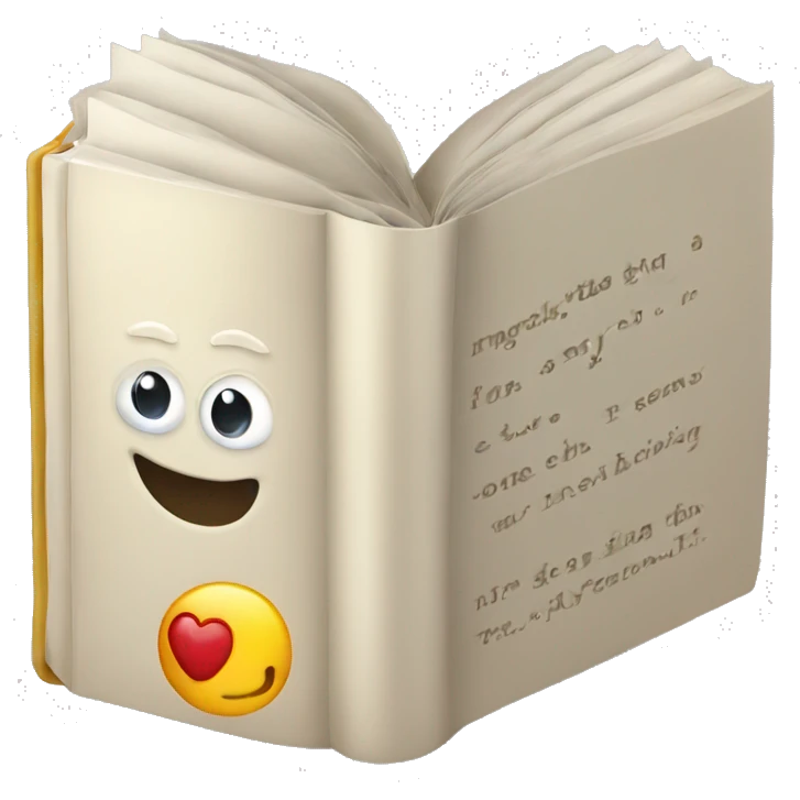 book with title learning english emoji