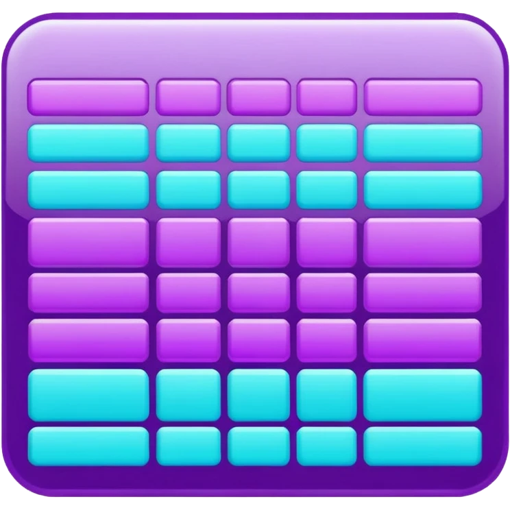 Glitter Purple and Cian spreadsheet emoji