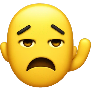 Yellow Annoyed emoji with stop hand emoji